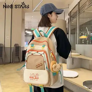 Nine stars Tas Ransel Tas Ransel Wanita Nilon Waterproof Tas Ransel Laptop 16in Travel Bag