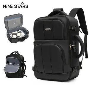 Nine Stars 30-45L kapasitas yang besar tas ransel travel pria Tas boarding dengan kunci sandi zip