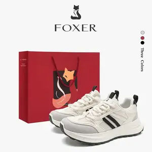 FOXER Sepatu Sneakers Wanita Tinggi bertambah 5 cm Sepatu Wanita Korean Style Sepatu Sekolah Wanita