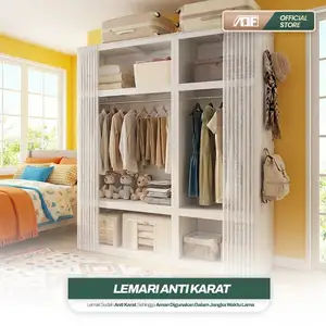 Lemari Besi Sederhana Pakaian Lemari Tirat Pakaian Lemari Gantungan Baju dan Aksesoris Minimalis