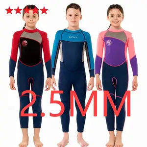 Neoprene Wetsuit 2.5mm Swimming Hangat Baju Renang Anak Thermal Jumpsuit Diving UPF 50+ Remaja Perempuan Dive & Sail Swimsuit