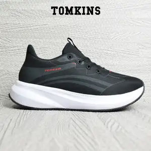 TOMKINS Daveed  - Hitam Putih Sepatu Sekolah Remaja Pria