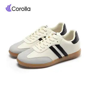 COROLLA Sam-ba Sepatu Sneakers Wanita Pria Unisex Casual Retro Korean Style Sepatu Kerja Sekolah Anti Slip Hitam Cream Merah Muda