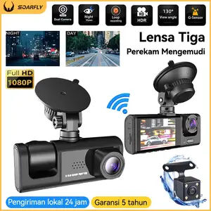 3 Lens Dashcam 64G HD 1080P WIFI dashcam mobi Kamera Dash Kamera Dashcam Lensa Loop 24 Jam