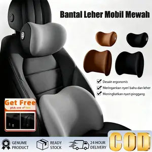 Bantal Leher & Bantal Pinggang Mobil Penopang Leher Bantal Lumbar Busa Memori Bantal Leher Mobil Berkualitas Tinggi Meredakan Nyeri Serviks dan Lumbar Cocok untuk mobil kecil dan SUV