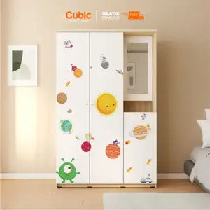 Cubic Lemari Pakaian Bergambar / Lemari Baju 3 Pintu / LUNA LPM 301