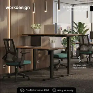 Workdesign Tota Natu Baron TT160 Meja Kerja Elektrik Dengan Fitur Adjustable Lift Up / Naik Turun