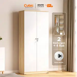 Cubic Lemari Pakaian Minimalis / Lemari Baju 2 Pintu - LUNA LP 2P HH