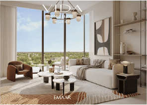 View of Yachtside Marina Residences at sunset with buildings, palm trees, and beach