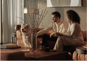 View of Yachtside Marina Residences at sunset with buildings, palm trees, and beach