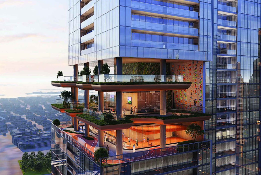 Yachtside Marina Residences with yachts docked in the marina and modern buildings in background