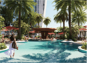 Yachtside Marina Residences with yachts docked in the marina and modern buildings in background