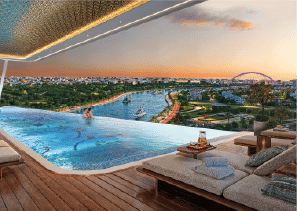 Yachtside Marina Residences with yachts docked in the marina and modern buildings in background