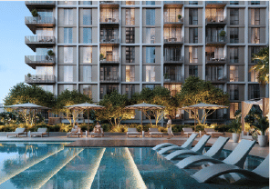 Yachtside Marina Residences with yachts docked in the marina and modern buildings in background