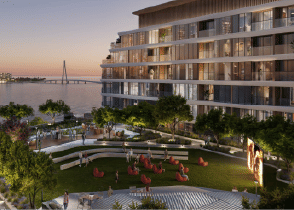 Yachtside Marina Residences with yachts docked in the marina and modern buildings in background