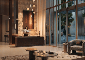 Yachtside Marina Residences with yachts docked in the marina and modern buildings in background