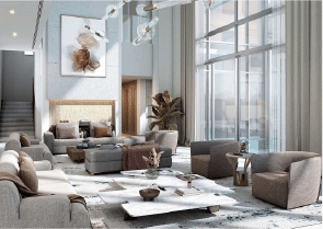 Yachtside Marina Residences with yachts docked in the marina and modern buildings in background