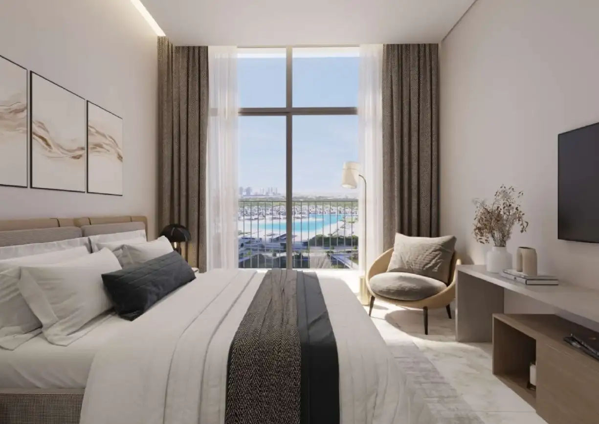 Yachtside Marina Residences with yachts docked in the marina and modern buildings in background