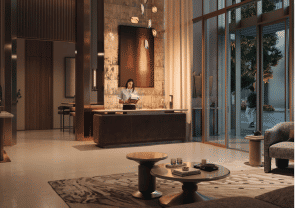 Yachtside Marina Residences with yachts docked in the marina and modern buildings in background