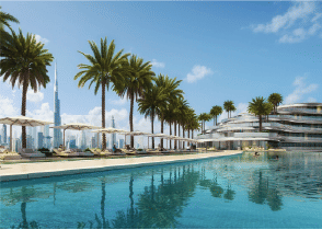 Yachtside Marina Residences with yachts docked in the marina and modern buildings in background