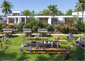 Yachtside Marina Residences with yachts docked in the marina and modern buildings in background