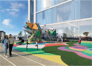 Interior view of a bedroom in Yachtside Marina Residences with large window and modern decor