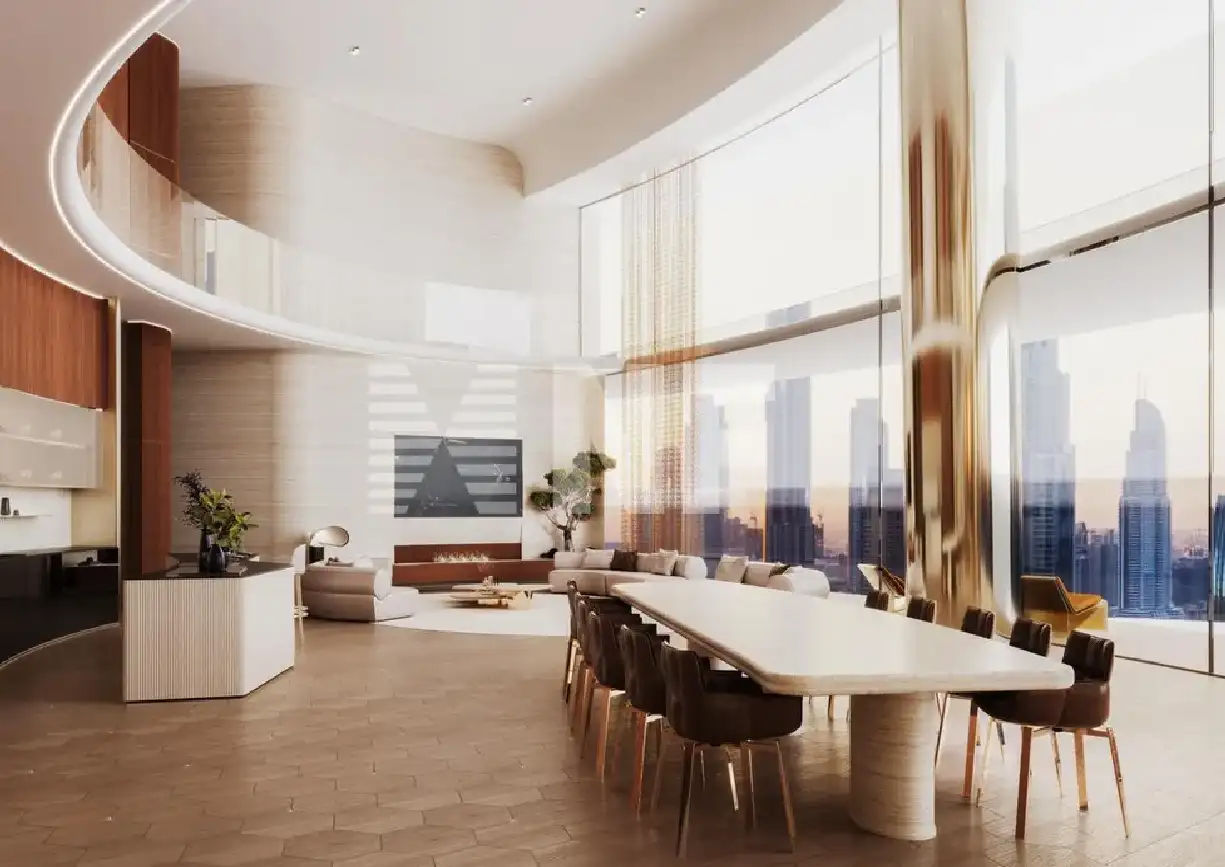 Interior view of a bedroom in Yachtside Marina Residences with large window and modern decor