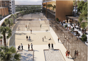 Interior view of a bedroom in Yachtside Marina Residences with large window and modern decor