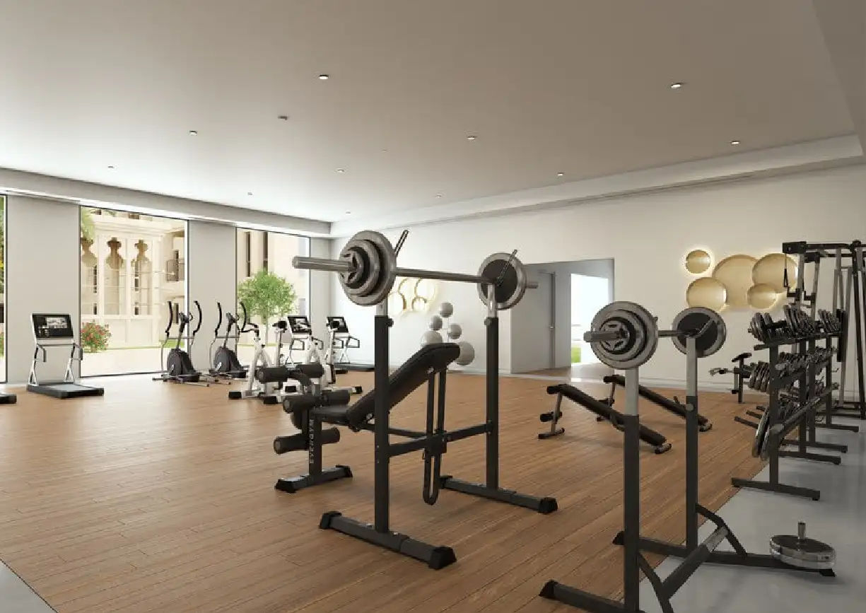 Interior view of a bedroom in Yachtside Marina Residences with large window and modern decor