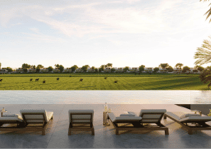 Interior view of a bedroom in Yachtside Marina Residences with large window and modern decor