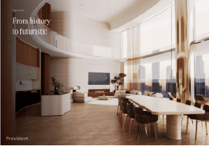 Interior view of a bedroom in Yachtside Marina Residences with large window and modern decor