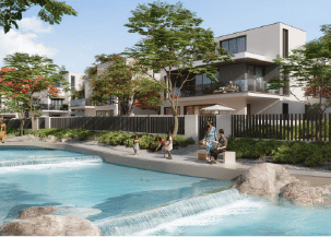 Interior view of a bedroom in Yachtside Marina Residences with large window and modern decor