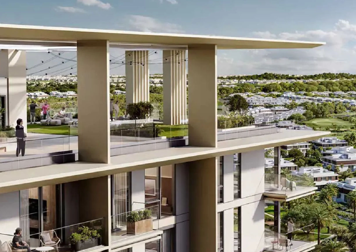 Interior view of a bedroom in Yachtside Marina Residences with large window and modern decor
