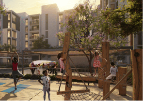 Interior view of a living and dining area in Yachtside Marina Residences with large windows and ocean view