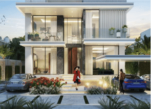 Interior view of a living and dining area in Yachtside Marina Residences with large windows and ocean view