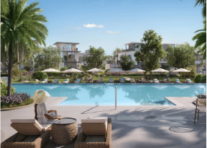 Interior view of a living and dining area in Yachtside Marina Residences with large windows and ocean view