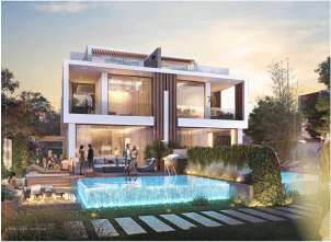 Interior view of a living and dining area in Yachtside Marina Residences with large windows and ocean view