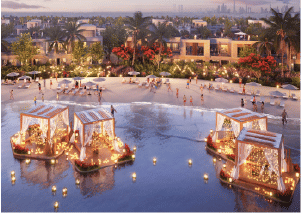 Interior view of a living and dining area in Yachtside Marina Residences with large windows and ocean view