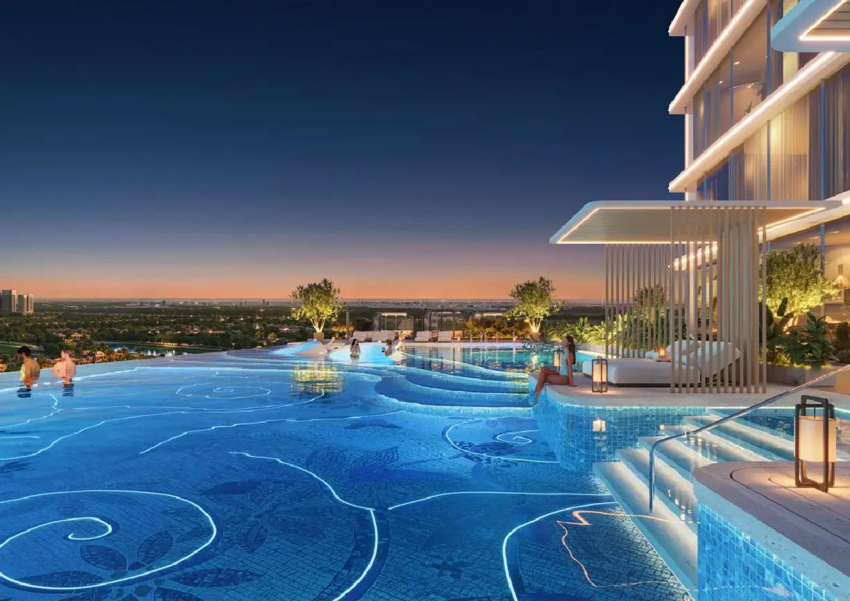 Interior view of a living and dining area in Yachtside Marina Residences with large windows and ocean view