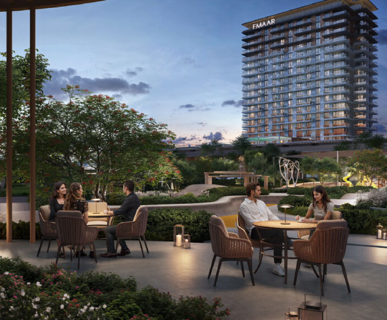 Interior view of a living and dining area in Yachtside Marina Residences with large windows and ocean view