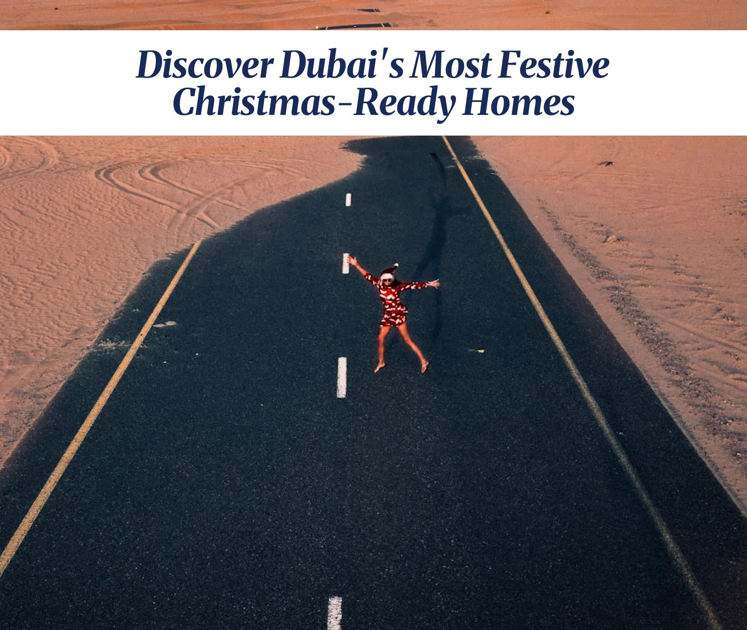 Festive Dubai home decorated for Christmas with lights and ornaments.