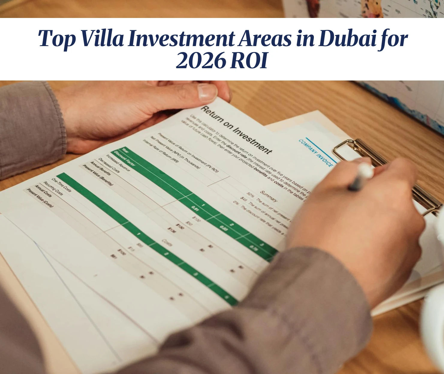 A panoramic view of luxury villas in Dubai, showcasing the best areas for investment in 2026.