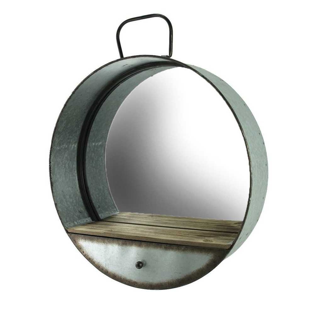 Featured Photo of Round Galvanized Metallic Wall Mirrors