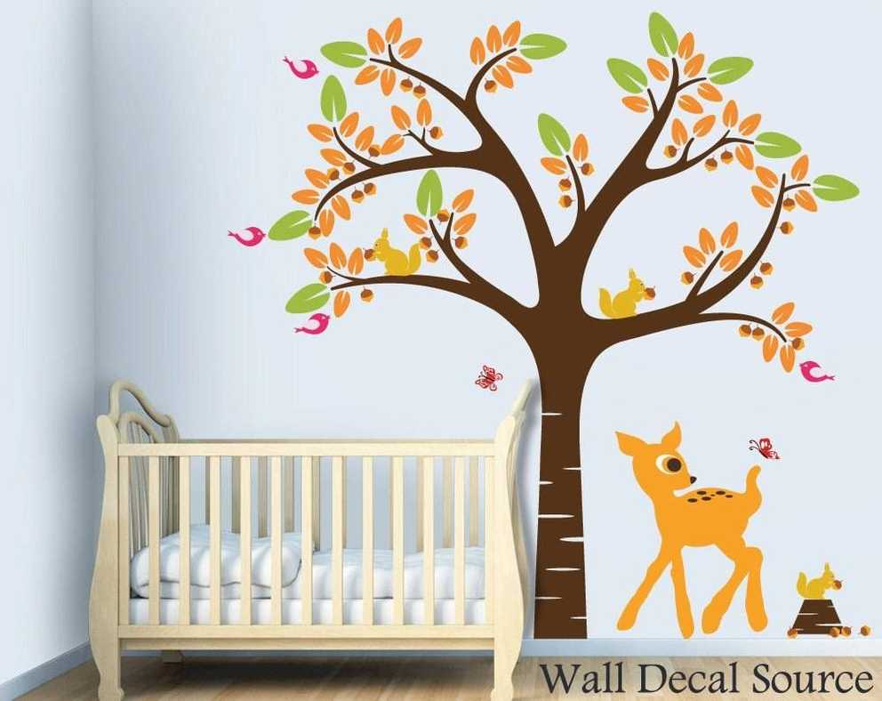Baby Nursery. Wall Art Decorations For Baby Nursery: Kids Room And Throughout Recent Painted Trees Wall Art (Gallery 12 of 20)