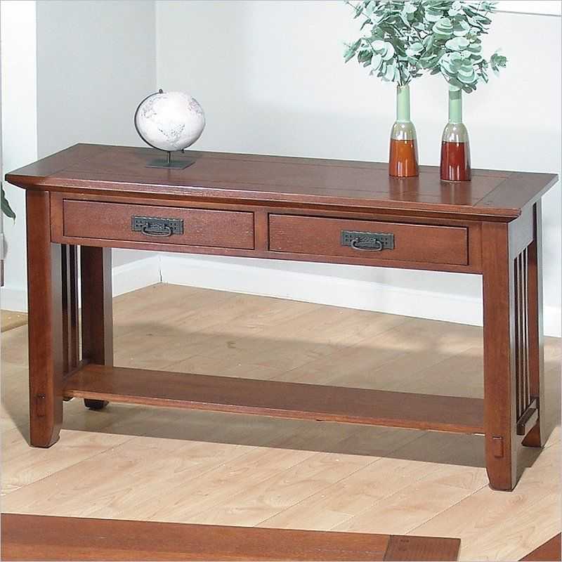 Featured Photo of Black And Oak Brown Console Tables