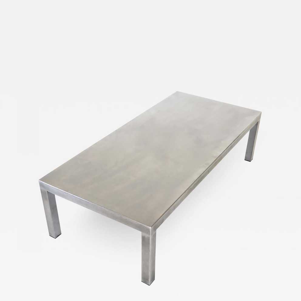 Maria Pergay – Maria Pergay Created With Marina Varenne Brushed Stainless  Steel Coffee Table With Brushed Stainless Steel Coffee Tables (Gallery 13 of 20)