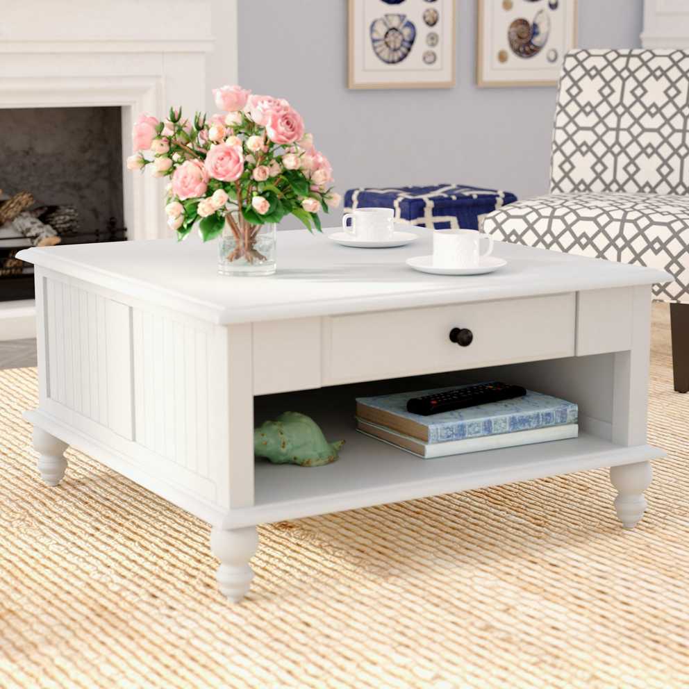 Rosecliff Heights Witherspoon Coffee Table With Storage & Reviews | Wayfair With White Storage Coffee Tables (Gallery 2 of 20)