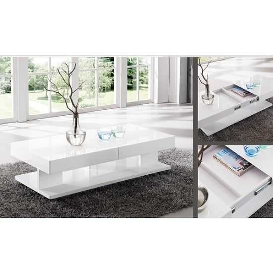 Verona Extending High Gloss Coffee Table With Storage In White | Furniture  In Fashion For High Gloss Coffee Tables (Gallery 10 of 20)