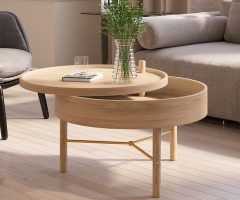 Wood Rotating Tray Coffee Tables