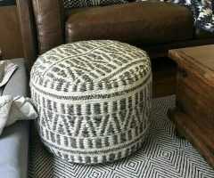 20 Collection of Textured Gray Cuboid Pouf Ottomans